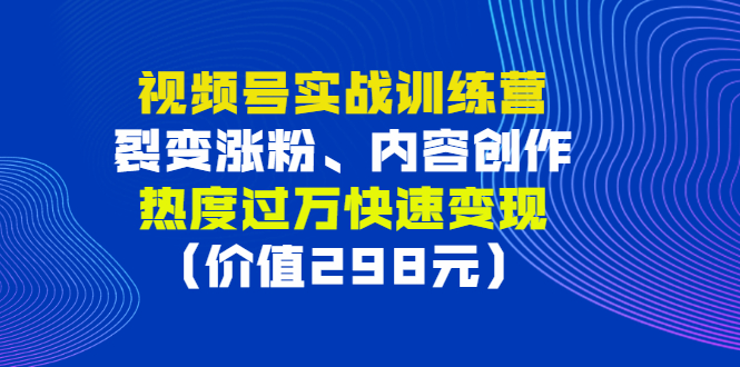 【副业项目3353期】视频号实战合集（视频号怎么创作推广涨粉）-千知鹤副业网