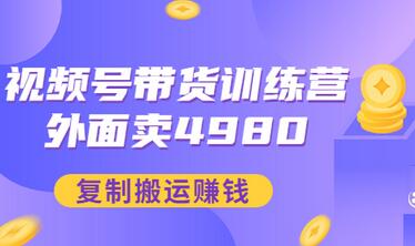 【副业项目3496期】外面卖4980【盗坤：视频号带货训练营】复制搬运赚钱（附电公商园文件）-千知鹤副业网