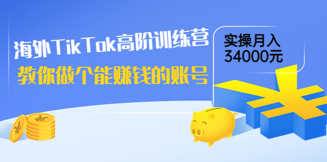 【副业项目4025期】海外TikTok高阶训练营：教你做个能赚钱的账号，实操月入34000元-千知鹤副业网