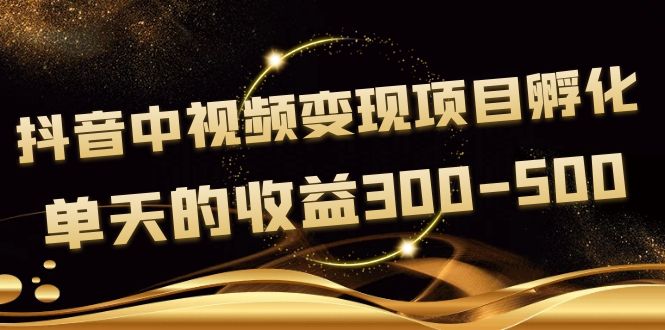 【副业项目4157期】黄岛主《抖音中视频变现项目孵化》单天的收益300-500 操作简单粗暴-千知鹤副业网