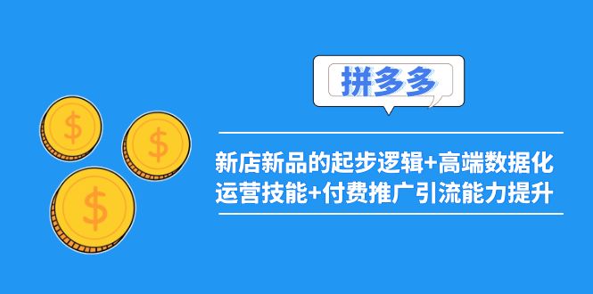 【副业项目4181期】2022拼多多：新店新品的起步逻辑+高端数据化运营技能+付费推广引流能力提升-千知鹤副业网