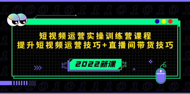 【副业项目4435期】2022短视频运营实操训练营课程，提升短视频运营技巧+直播间带货技巧-千知鹤副业网