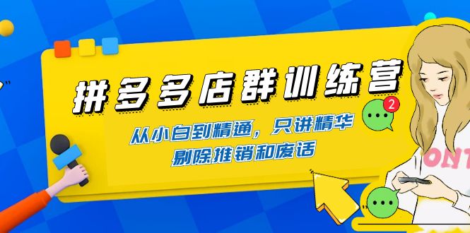 【副业项目4593期】98K电商学院·拼多多店群培训课，0基础也能学，从入门到精通-价值2499元-千知鹤副业网