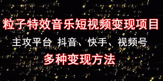 【副业项目4821期】《粒子特效音乐短视频变现项目》主攻平台 抖音、快手、视频号 多种变现方法-千知鹤副业网