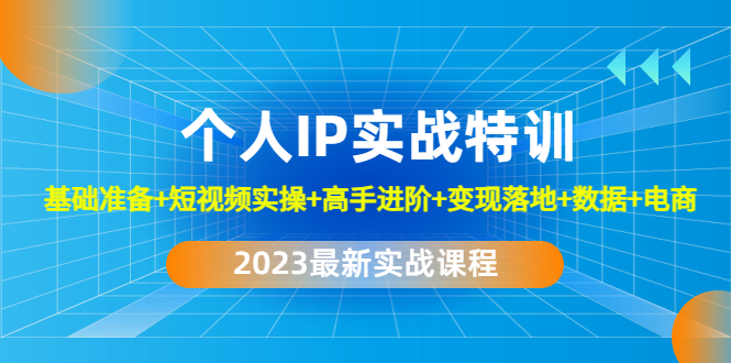 【副业项目4959期】2023个人IP实战特训：基础准备+短视频实操+高手进阶+变现落地+数据+电商-千知鹤副业网