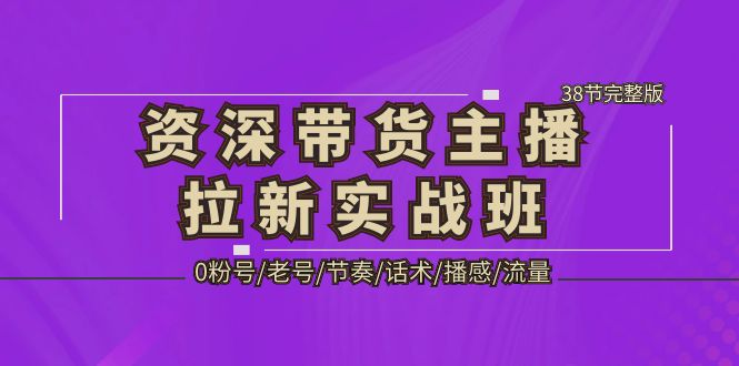 【副业项目5333期】资深·带货主播拉新实战班，0粉号/老号/节奏/话术/播感/流量-38节完整版-千知鹤副业网