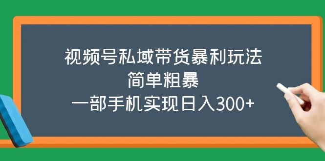 【副业项目5627期】视频号私域带货暴利玩法，简单粗暴，一部手机实现日入300+-千知鹤副业网