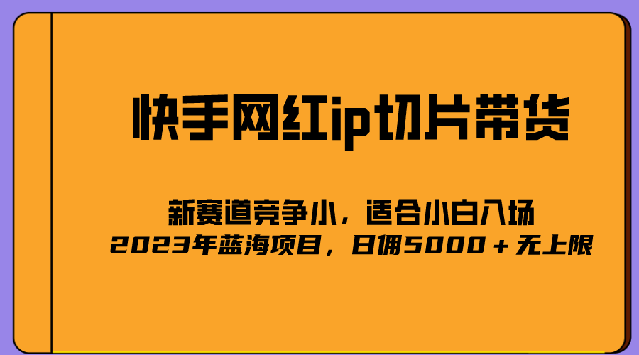 【副业项目5464期】2023爆火的快手网红IP切片，号称日佣5000＋的蓝海项目，二驴的独家授权-千知鹤副业网