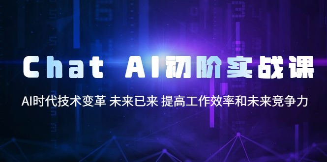 【副业项目5685期】Chat AI初阶实战课，AI时代技术变革 未来已来 提高工作效率和未来竞争力-千知鹤副业网