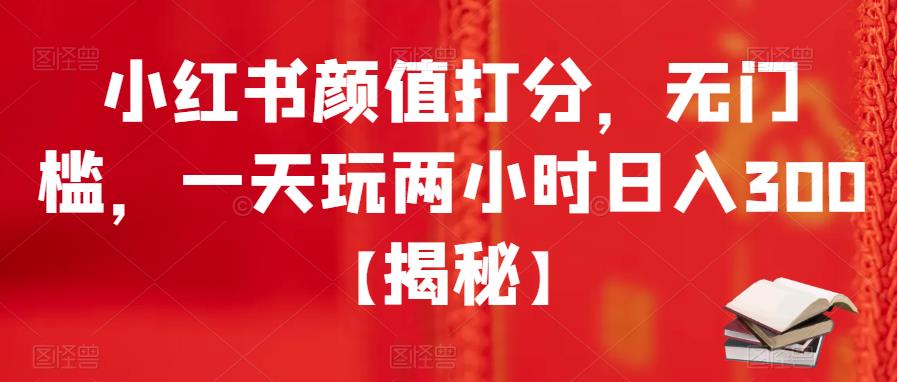 【副业项目6209期】小红书颜值打分，无门槛，一天玩两小时日入300+【揭秘】-千知鹤副业网