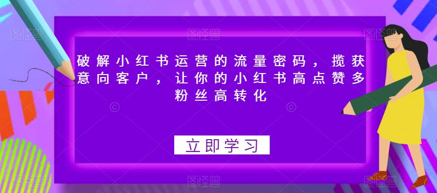 【副业项目6608期】破解小红书运营的流量密码，揽获意向客户，让你的小红书高点赞多粉丝高转化-千知鹤副业网