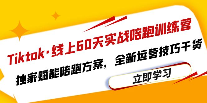 【副业项目6403期】Tiktok·线上60天实战陪跑训练营，独家赋能陪跑方案，全新运营技巧干货-千知鹤副业网