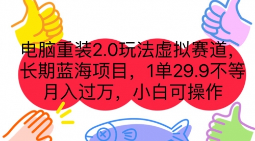 【副业项目7176期】电脑重装2.0玩法虚拟赛道，长期蓝海项目 一单29.9-千知鹤副业网