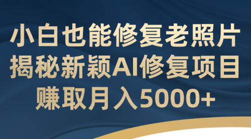 【副业项目7218期】小白也能修复老照片！揭秘新颖AI修复项目-千知鹤副业网