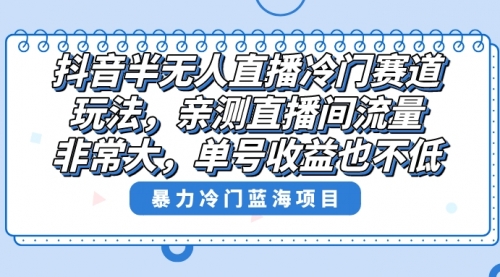 【副业8732期】抖音半无人直播冷门赛道玩法，直播间流量非常大，单号收益也不低！-千知鹤副业网